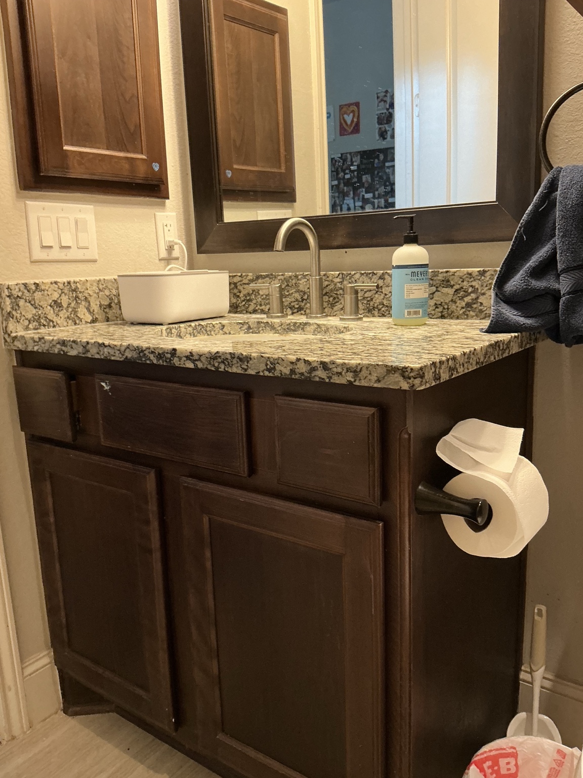 Bathroom vanity before remodel